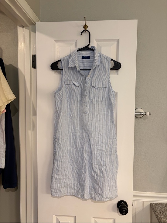 UNTUCKit Dresses & Skirts - UNTUCKit Lydia Linen Shirt Dress Blue White Size 2